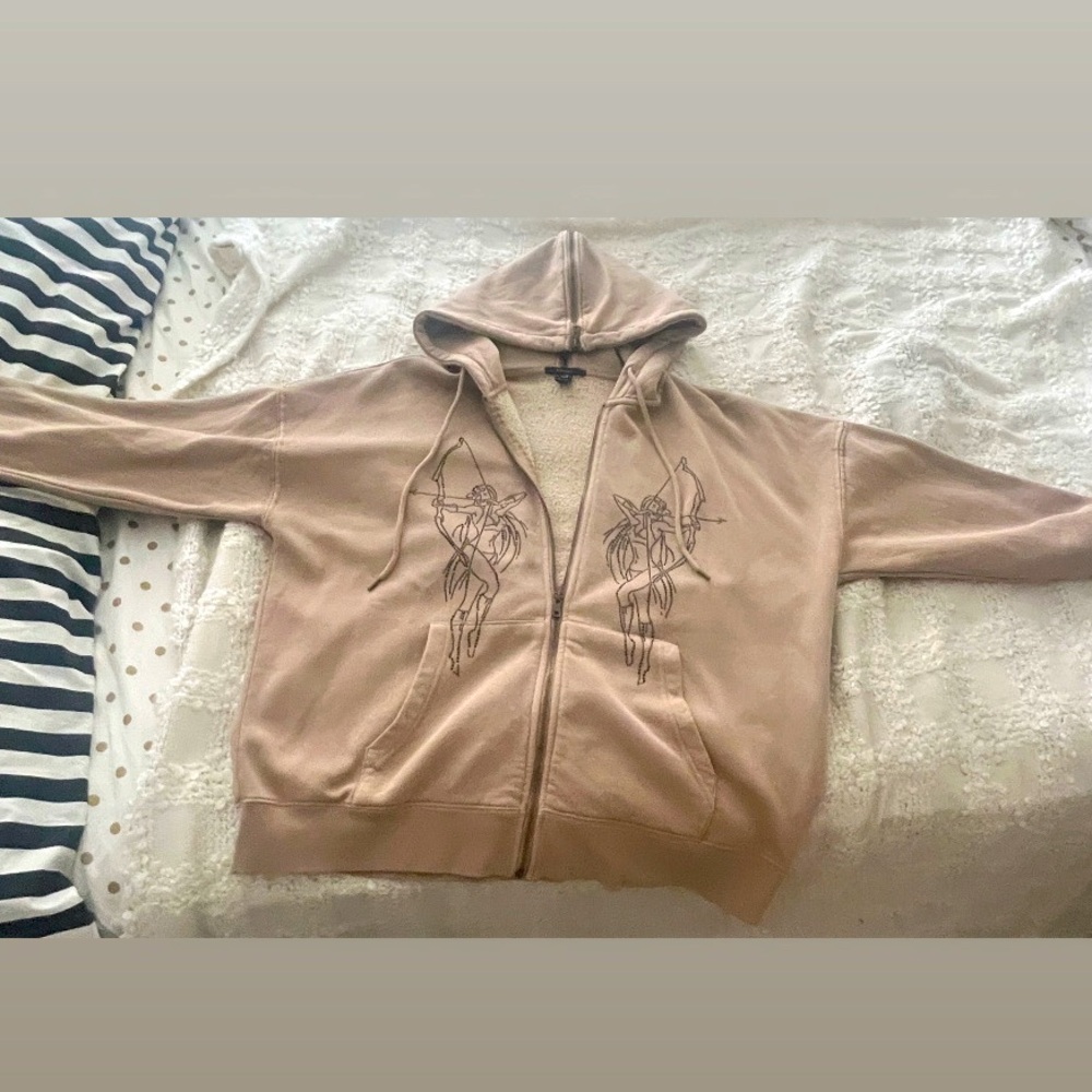 Zip Up Browm Hoodie